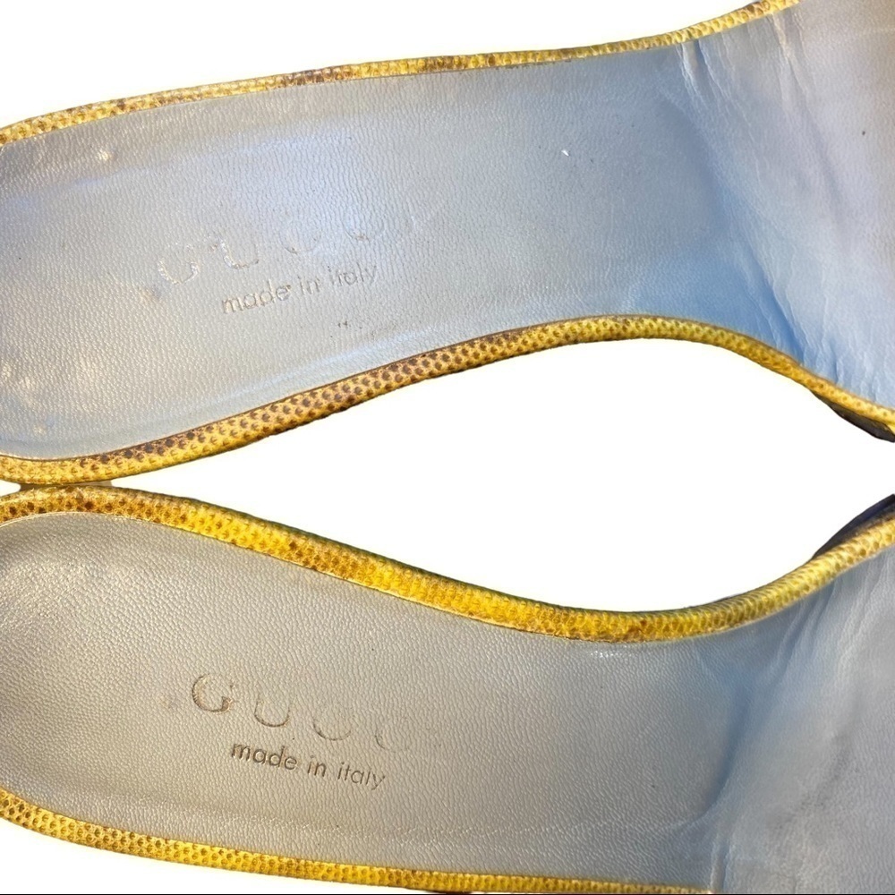 Gucci Python Print Chunky Heel Sandals - image 8